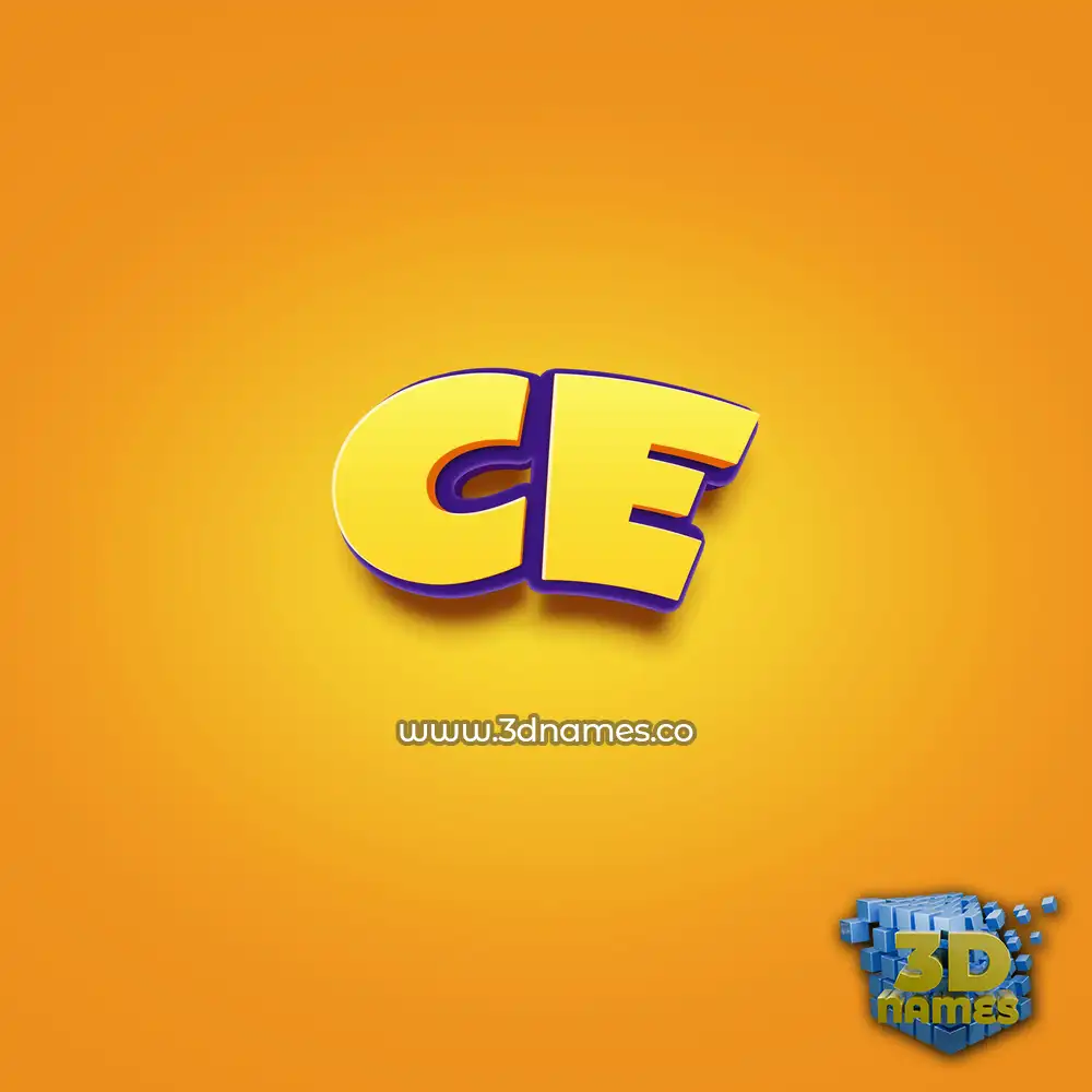 ce in Orange Toon style - 3D name wallpaper
