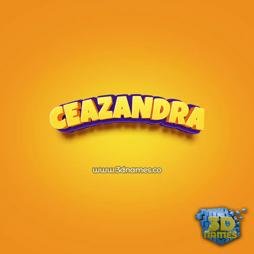 ceazandra in Orange Toon style - 3D name wallpaper