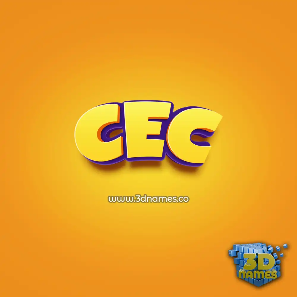 cec in Orange Toon style - 3D name wallpaper
