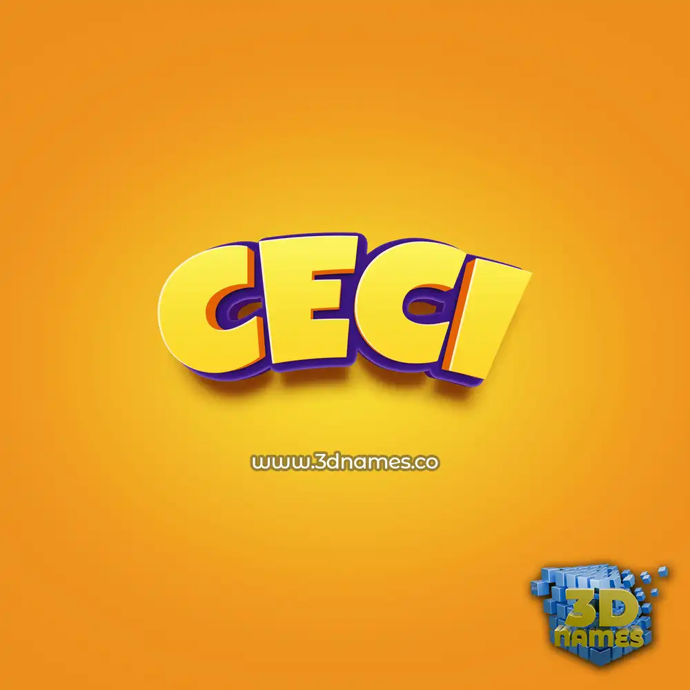 ceci in Orange Toon style - 3D name wallpaper