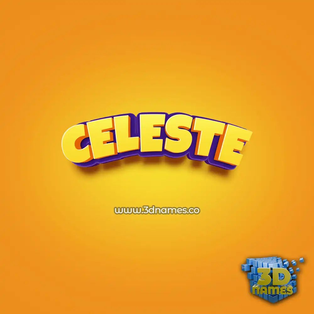 celeste in Orange Toon style - 3D name wallpaper