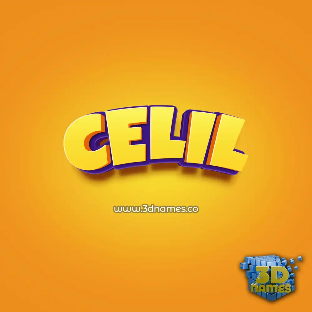 celil in Orange Toon style - 3D name wallpaper