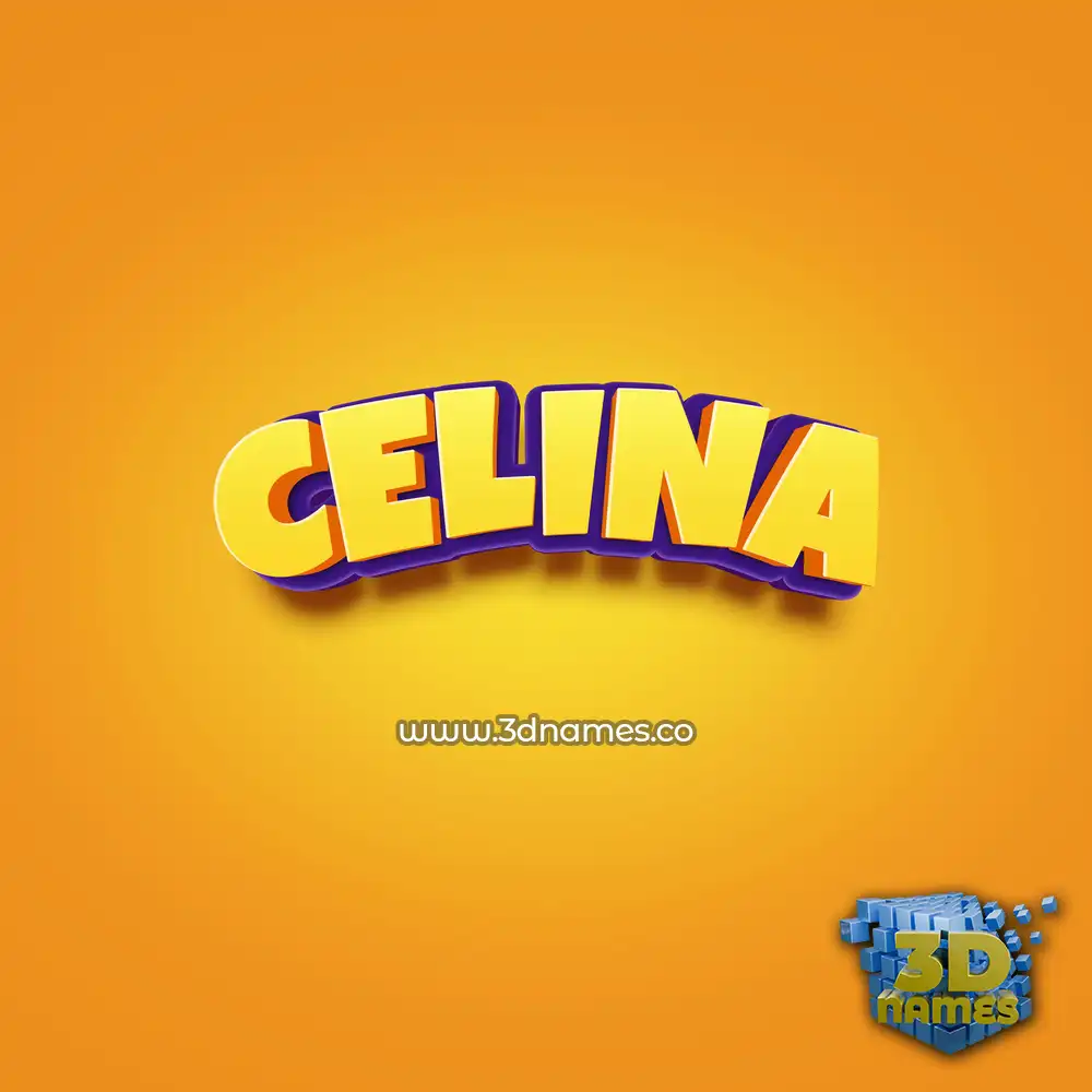 celina in Orange Toon style - 3D name wallpaper