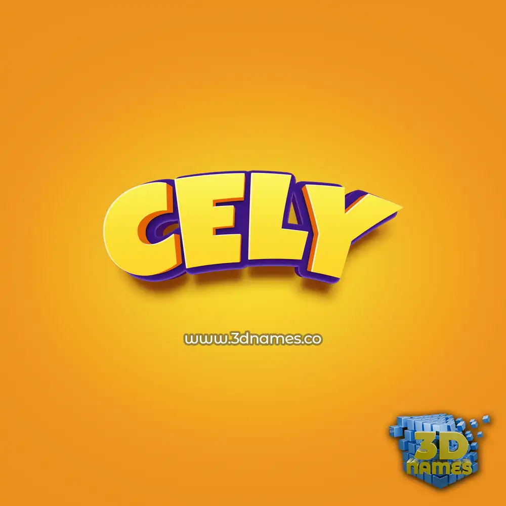 cely in Orange Toon style - 3D name wallpaper