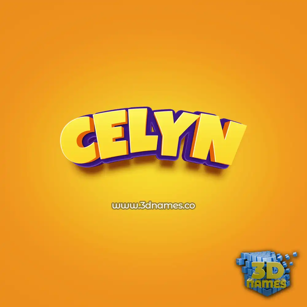 celyn in Orange Toon style - 3D name wallpaper