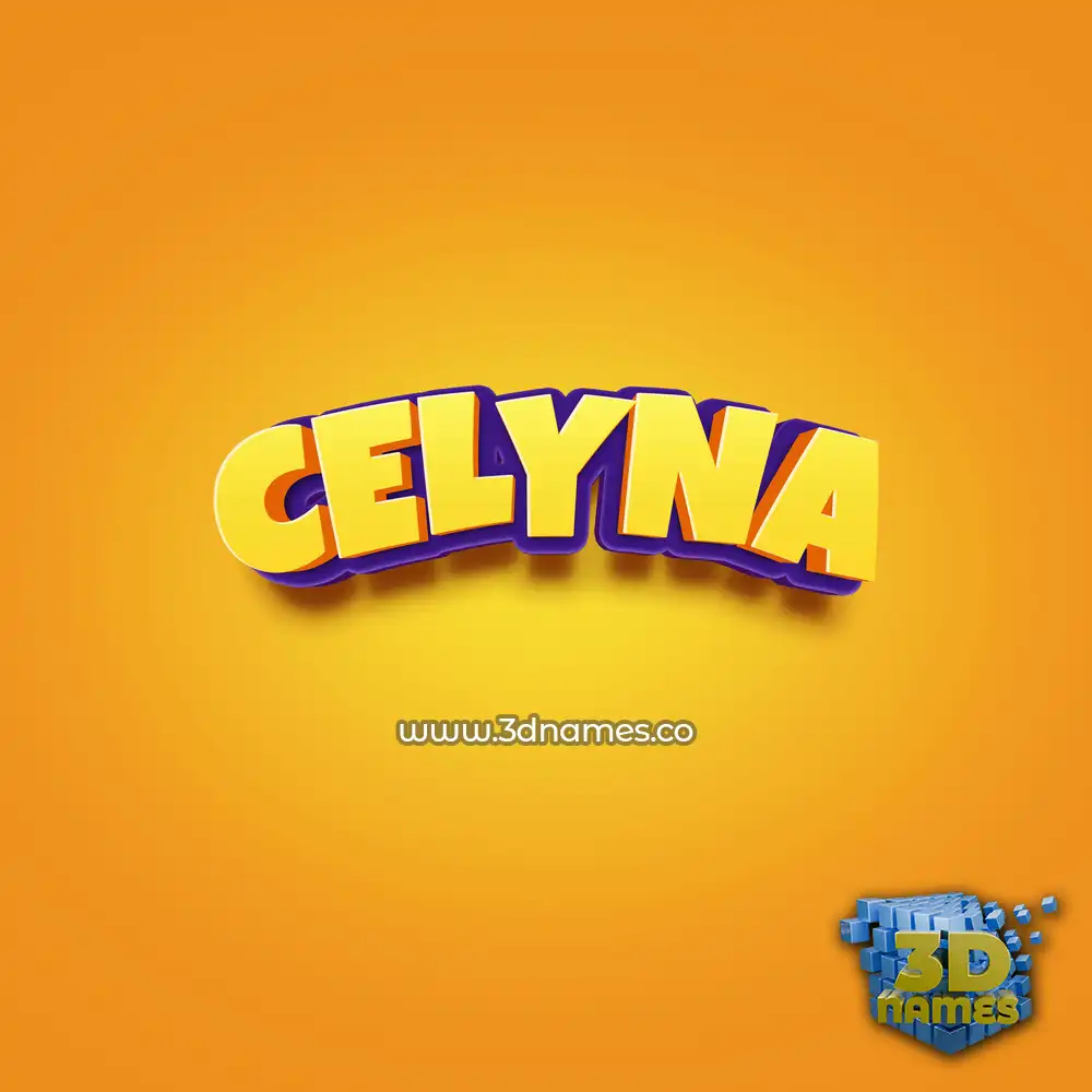 celyna in Orange Toon style - 3D name wallpaper