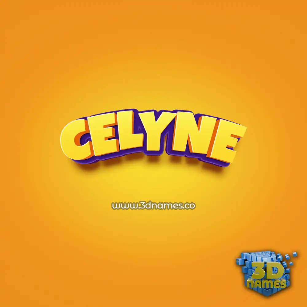 celyne in Orange Toon style - 3D name wallpaper
