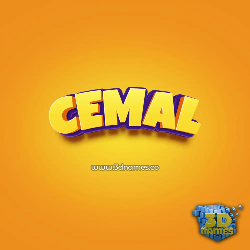 cemal in Orange Toon style - 3D name wallpaper