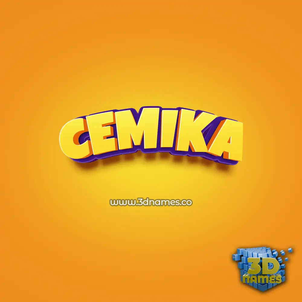 cemika in Orange Toon style - 3D name wallpaper