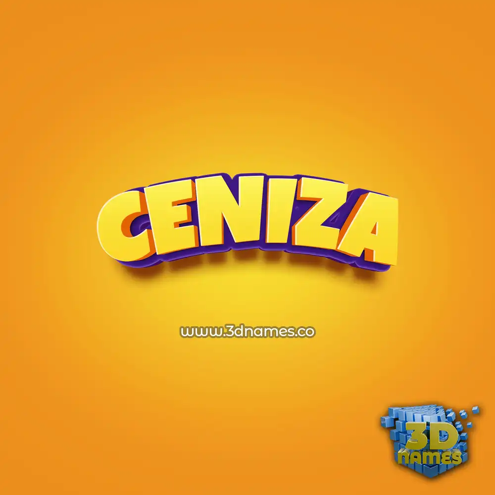 ceniza in Orange Toon style - 3D name wallpaper