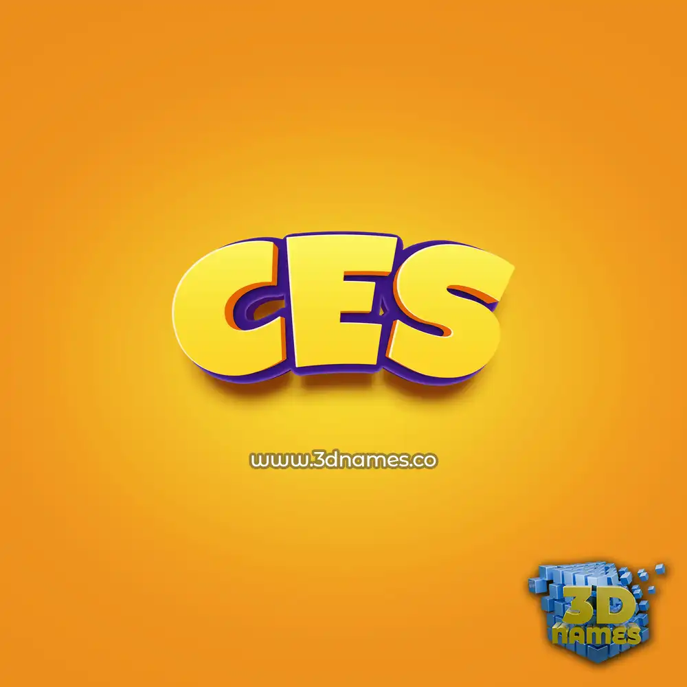 ces in Orange Toon style - 3D name wallpaper