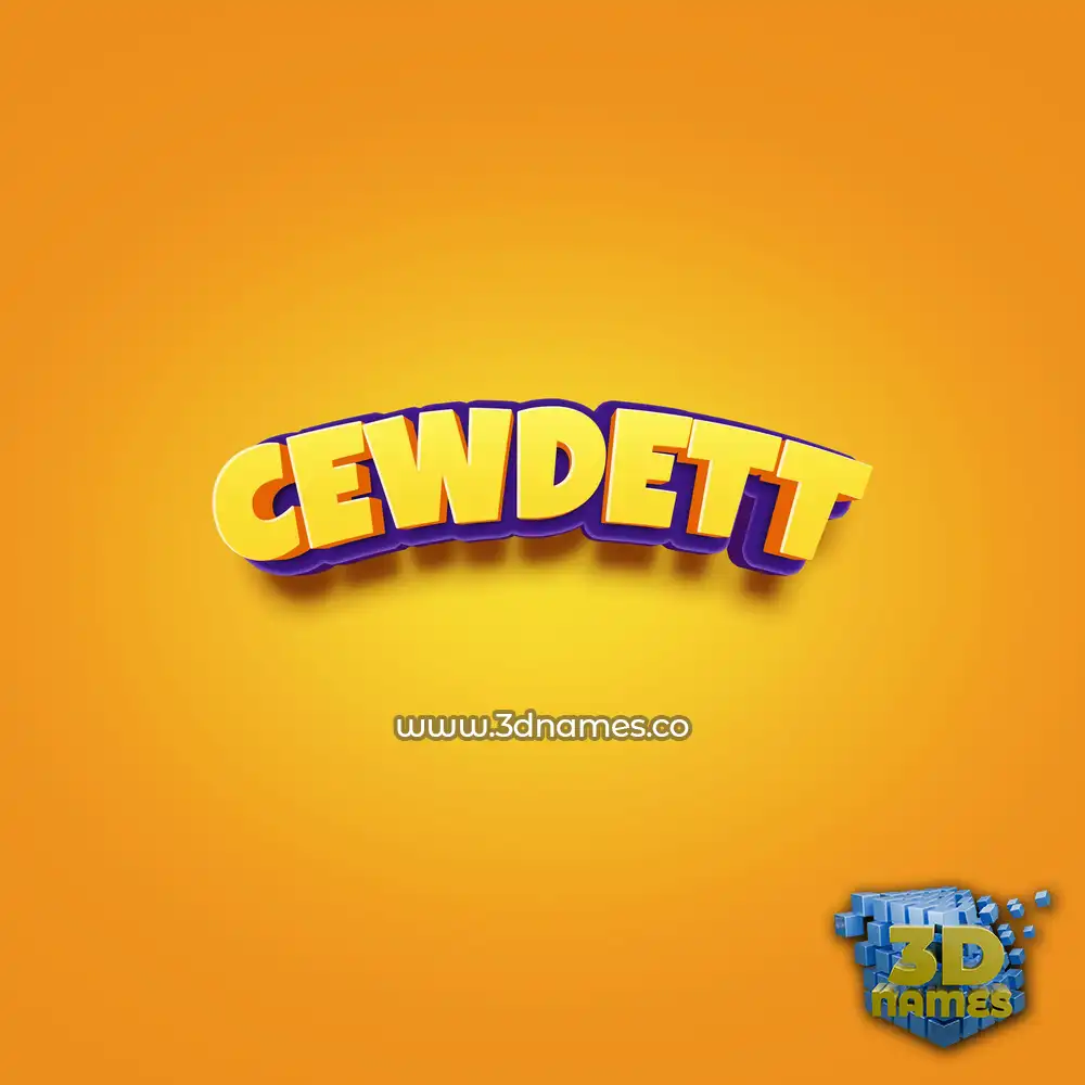 cewdett in Orange Toon style - 3D name wallpaper
