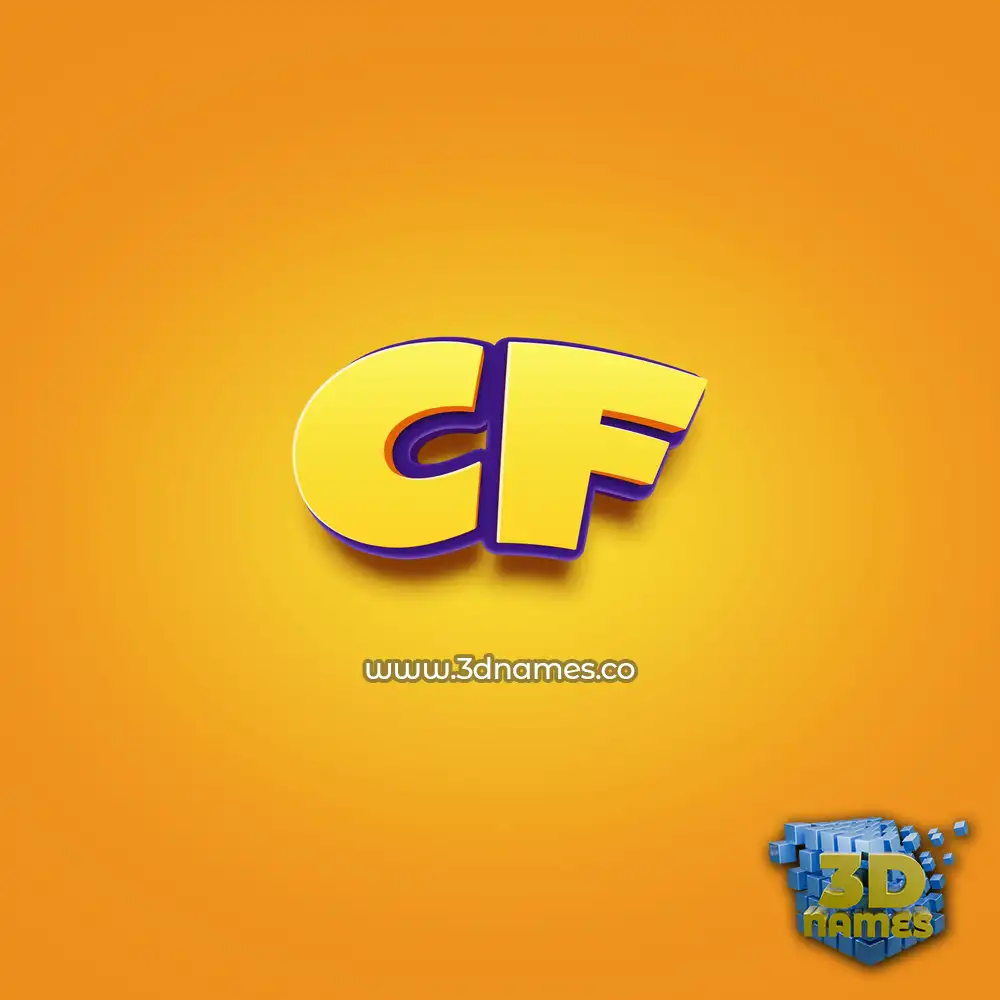 cf in Orange Toon style - 3D name wallpaper