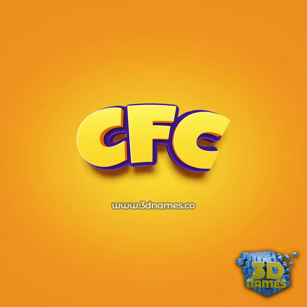 cfc in Orange Toon style - 3D name wallpaper