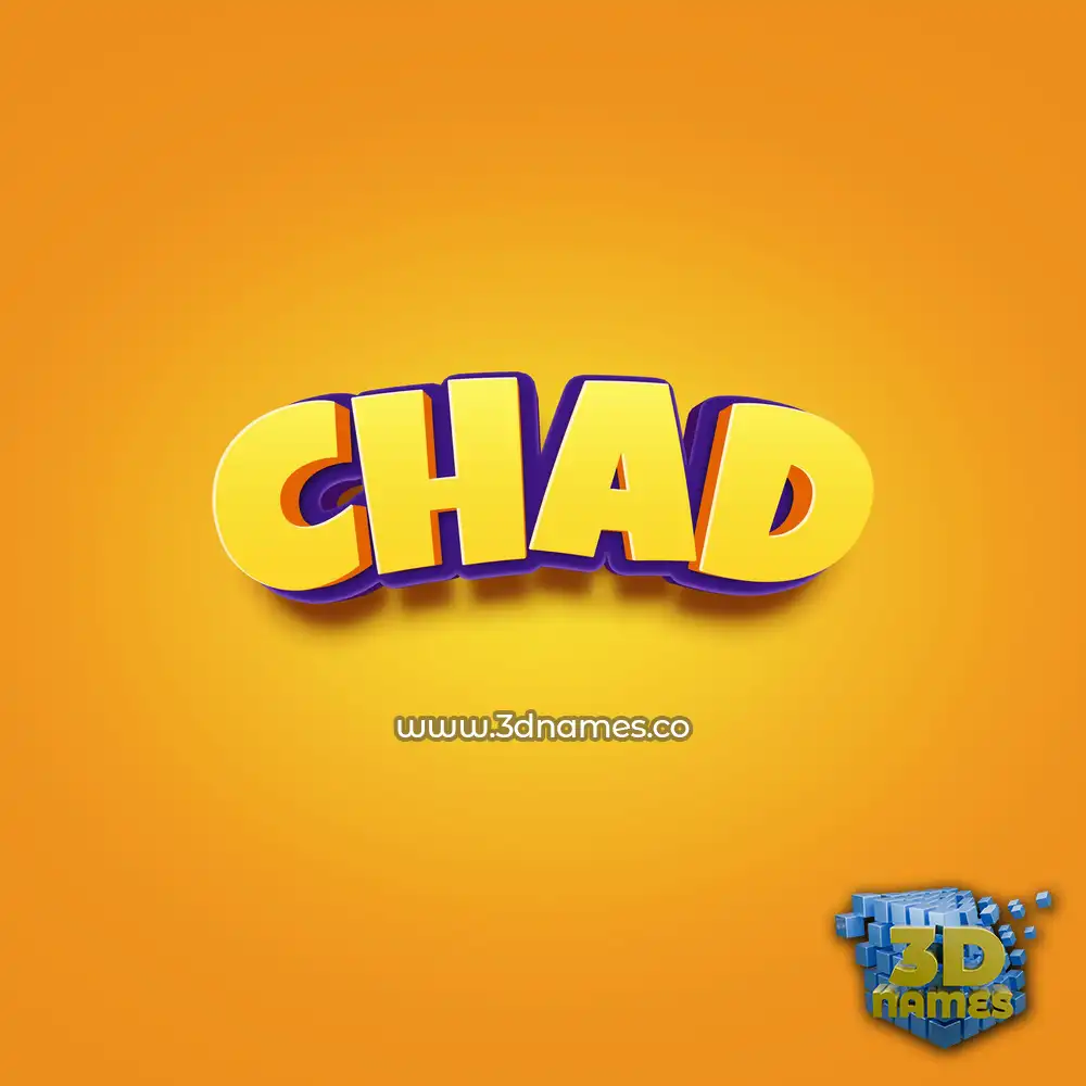 chad in Orange Toon style - 3D name wallpaper