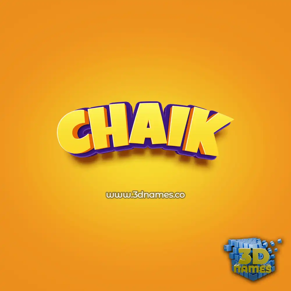 chaik in Orange Toon style - 3D name wallpaper