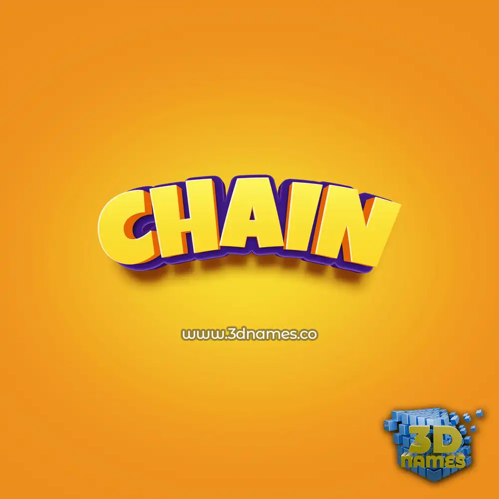 chain in Orange Toon style - 3D name wallpaper