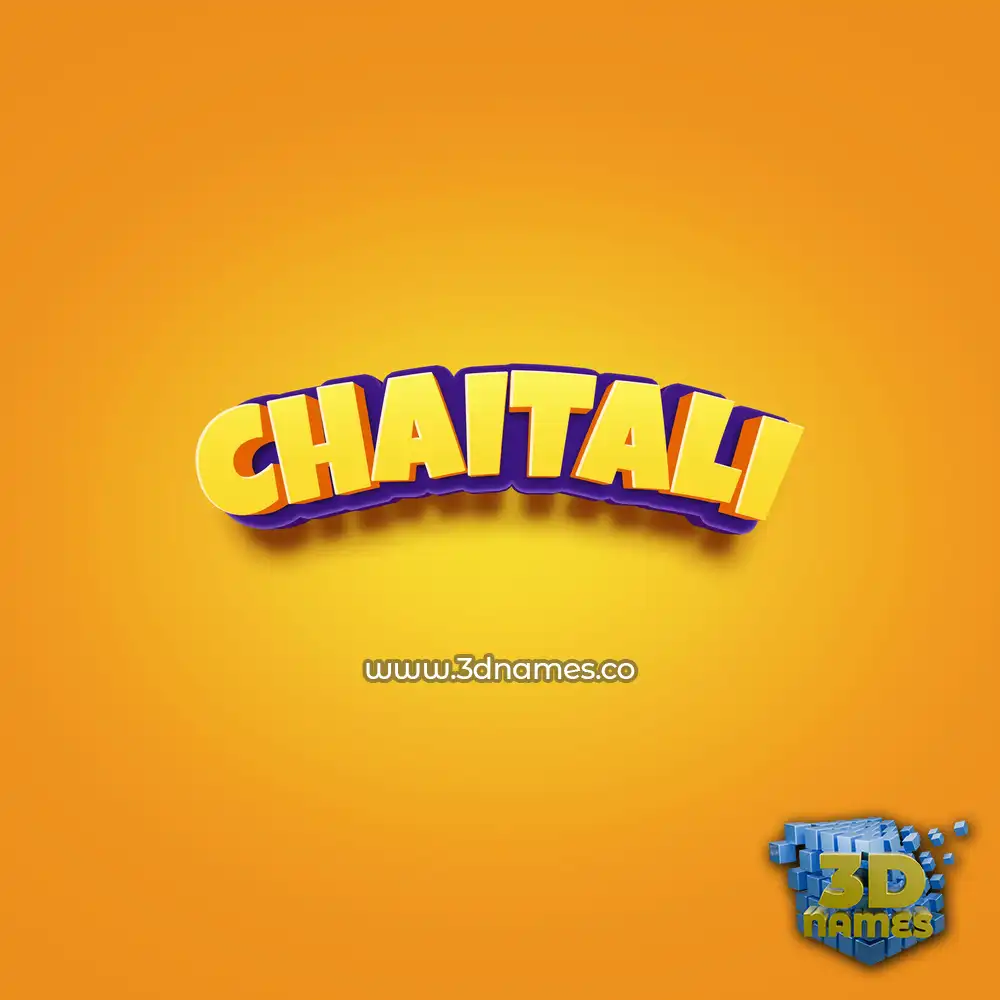 chaitali in Orange Toon style - 3D name wallpaper