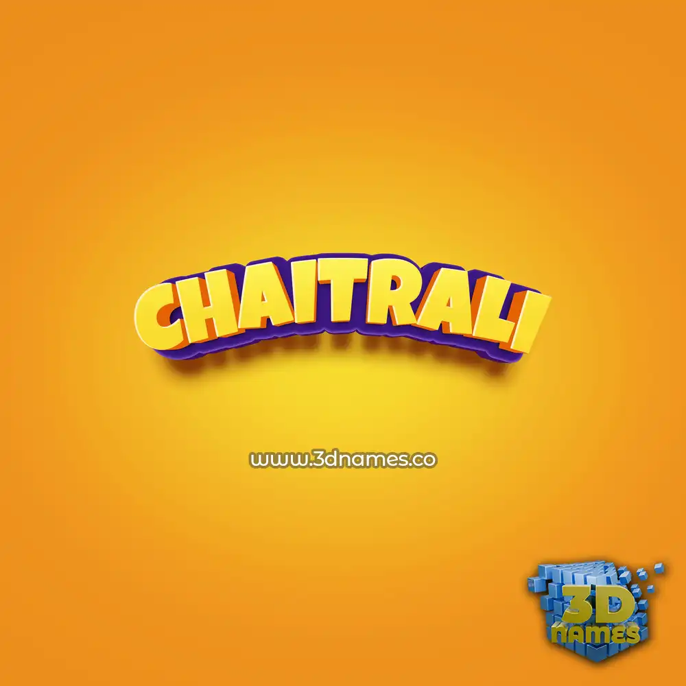 chaitrali in Orange Toon style - 3D name wallpaper