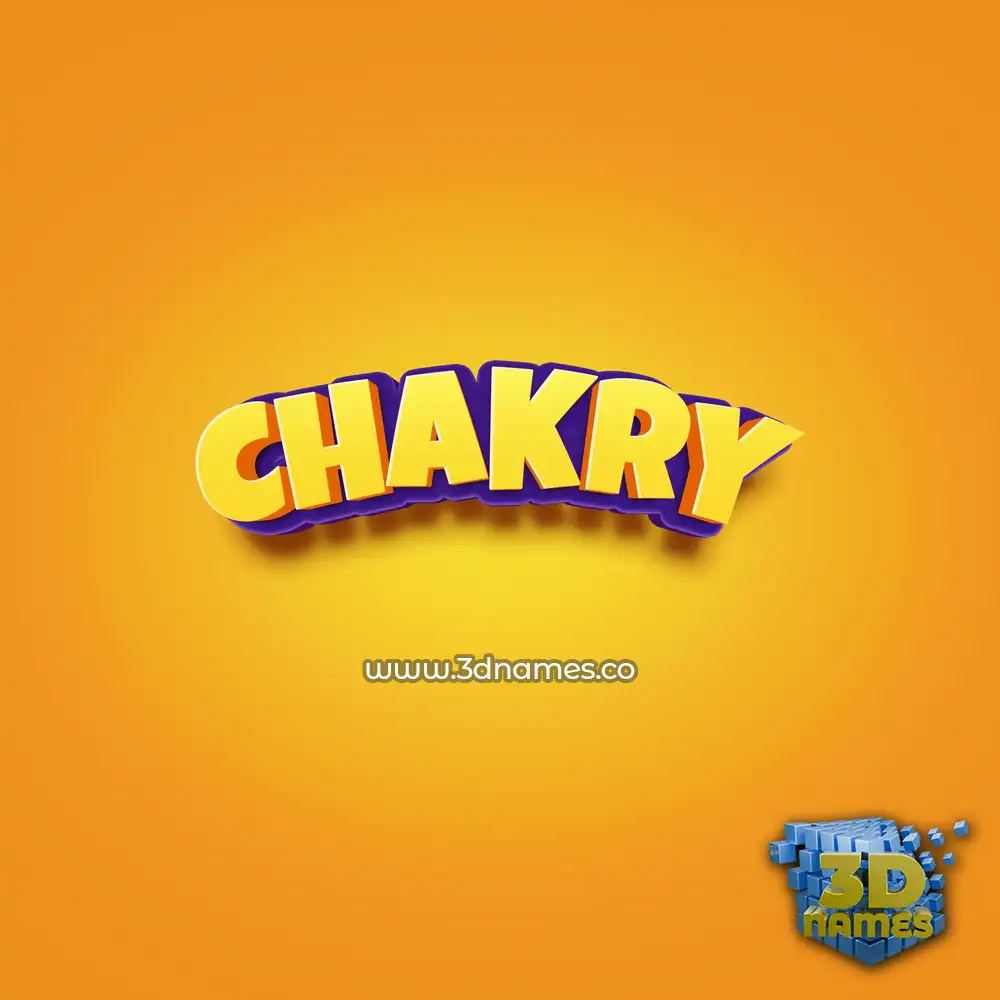 chakry in Orange Toon style - 3D name wallpaper