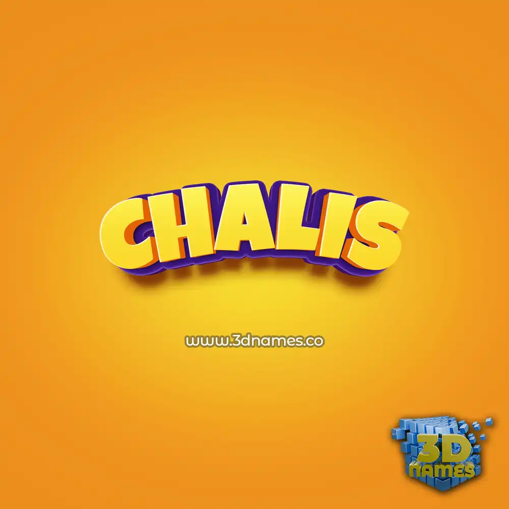 chalis in Orange Toon style - 3D name wallpaper