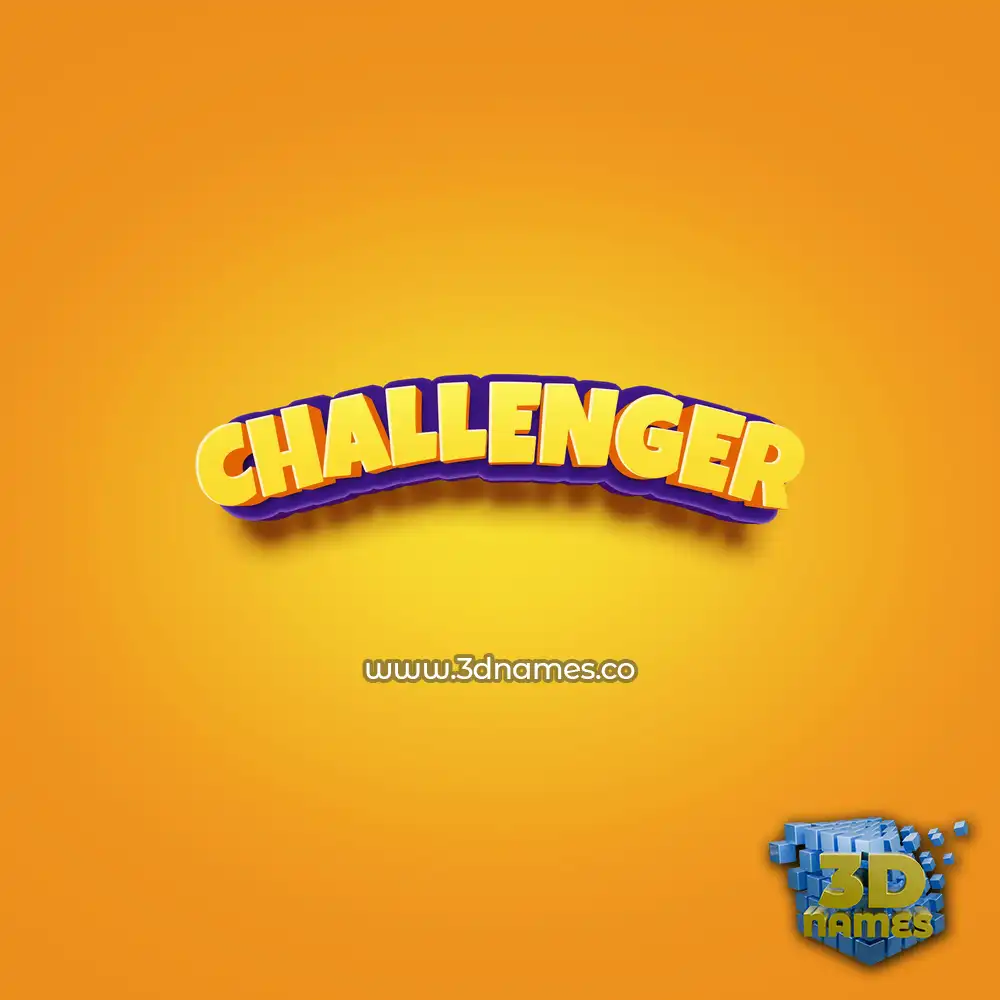 challenger in Orange Toon style - 3D name wallpaper
