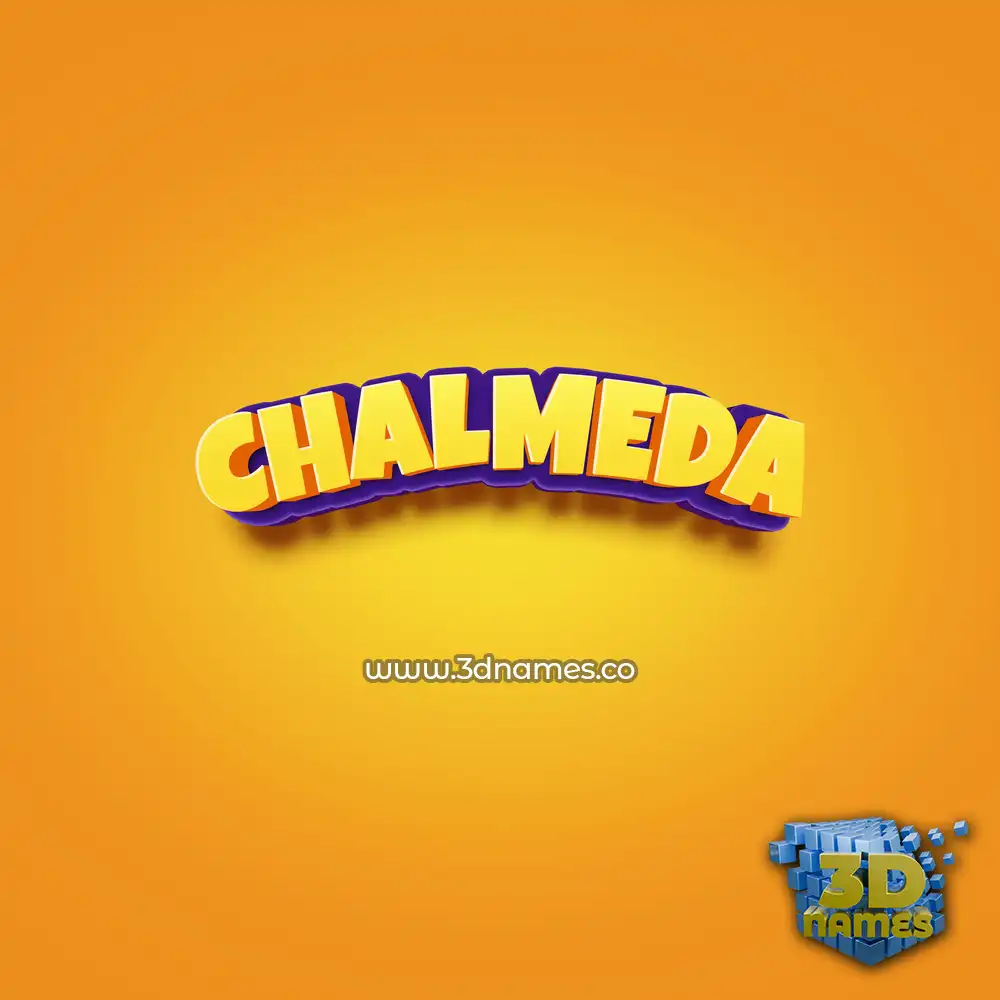 chalmeda in Orange Toon style - 3D name wallpaper
