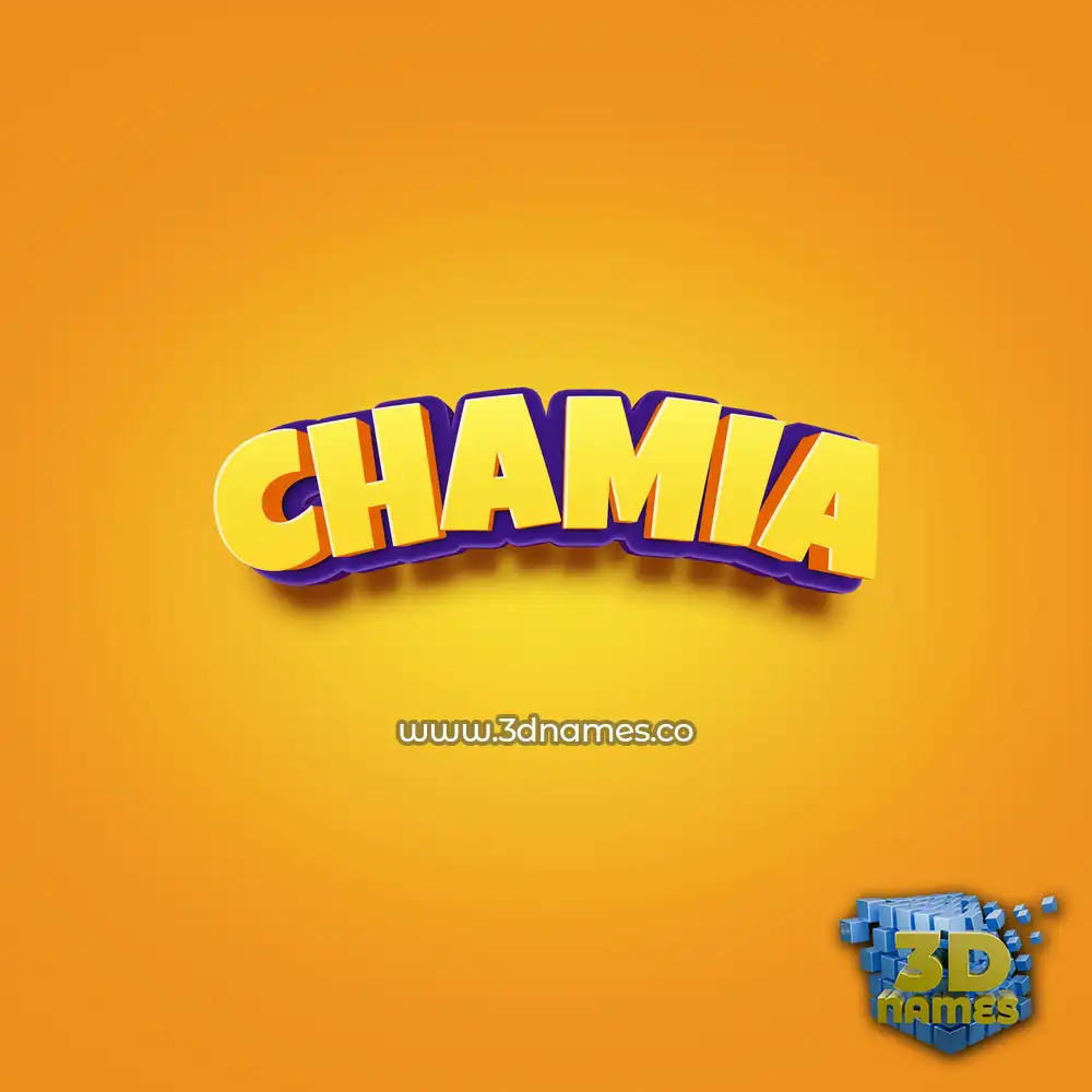 chamia in Orange Toon style - 3D name wallpaper