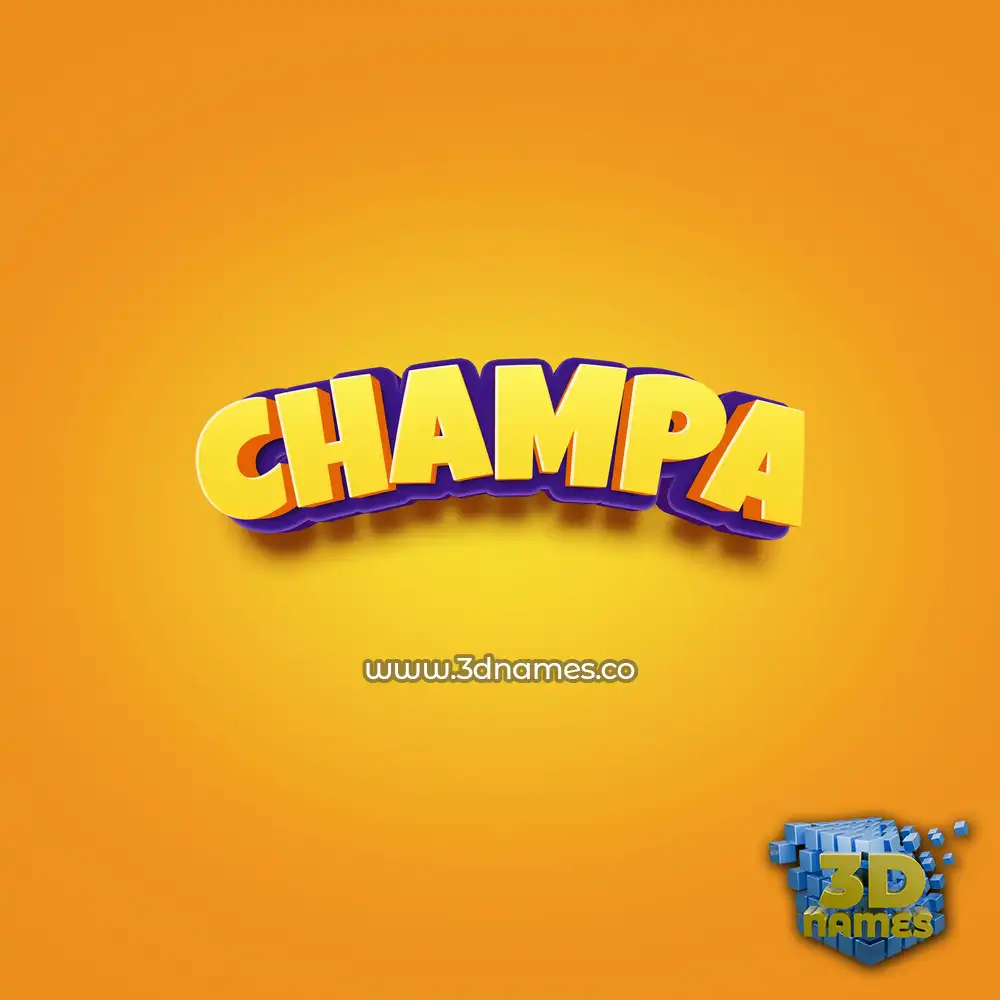 champa in Orange Toon style - 3D name wallpaper