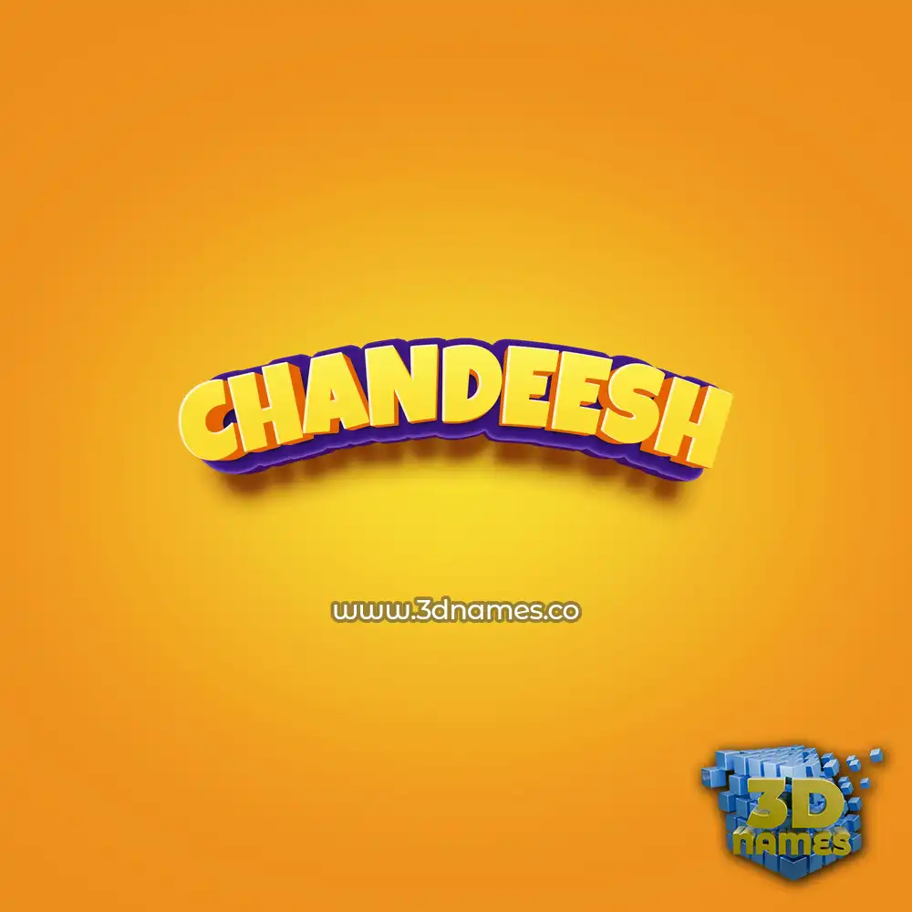chandeesh in Orange Toon style - 3D name wallpaper