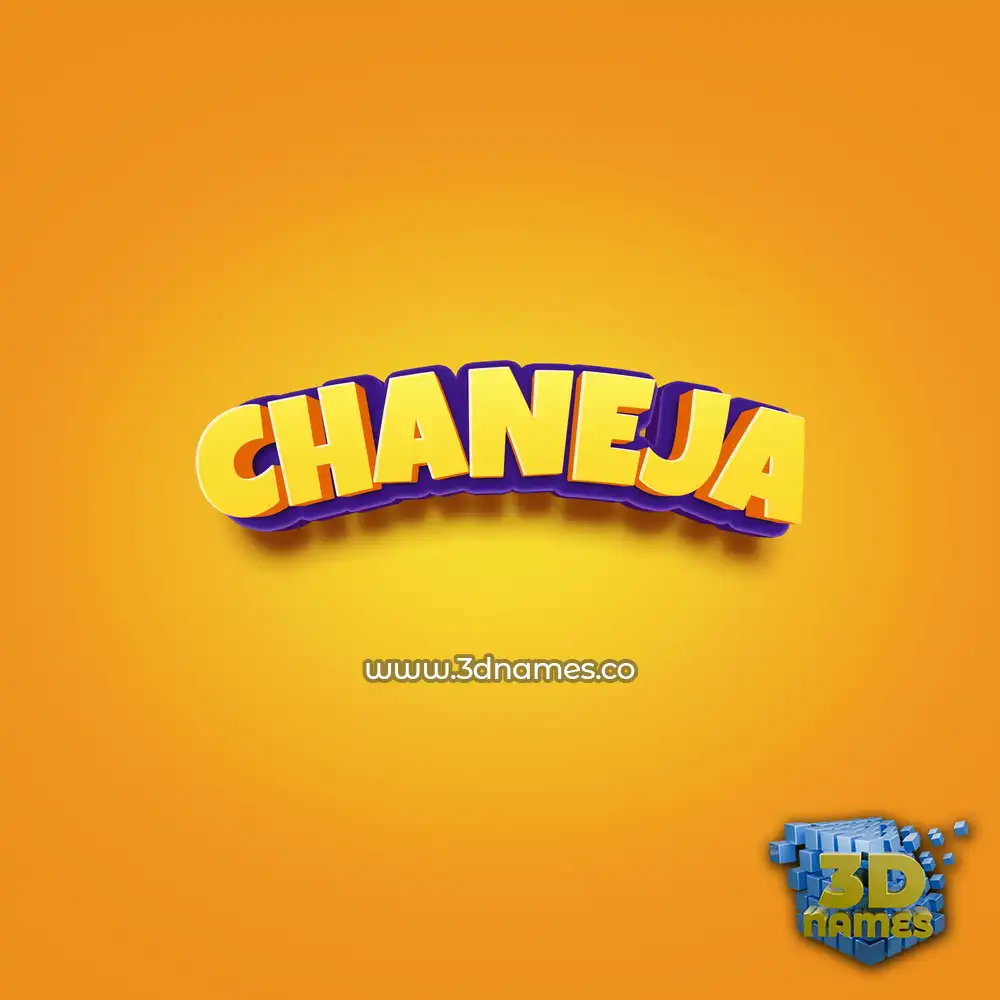 chaneja in Orange Toon style - 3D name wallpaper