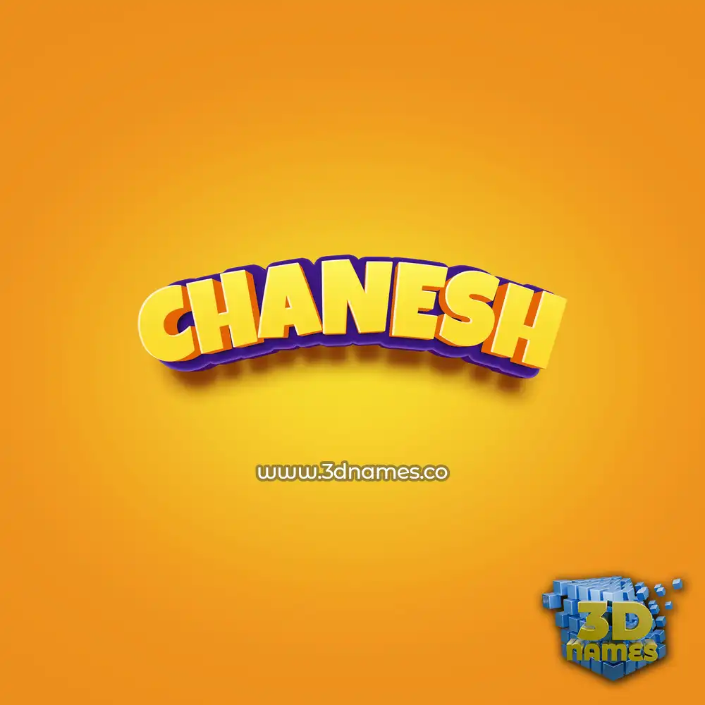 chanesh in Orange Toon style - 3D name wallpaper