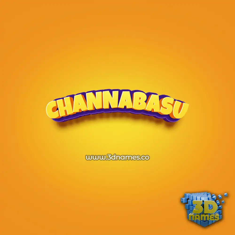 channabasu in Orange Toon style - 3D name wallpaper