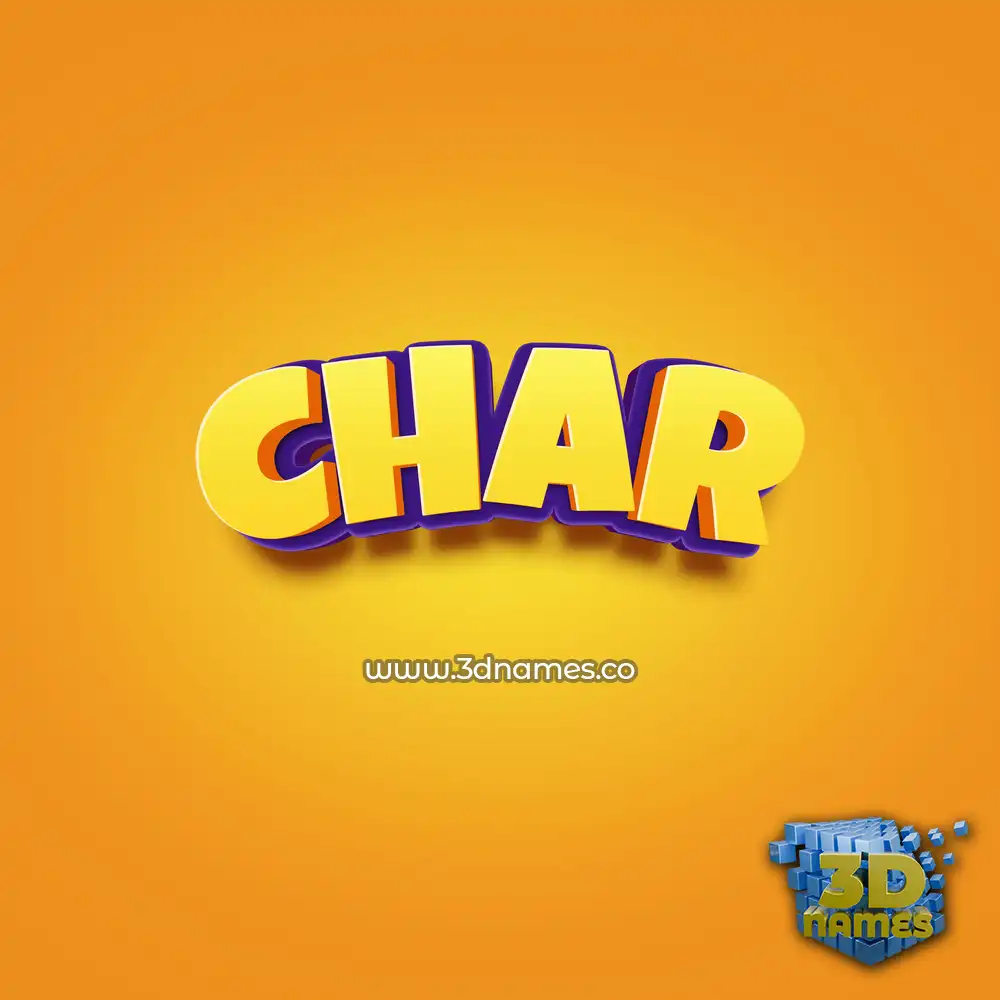 char in Orange Toon style - 3D name wallpaper