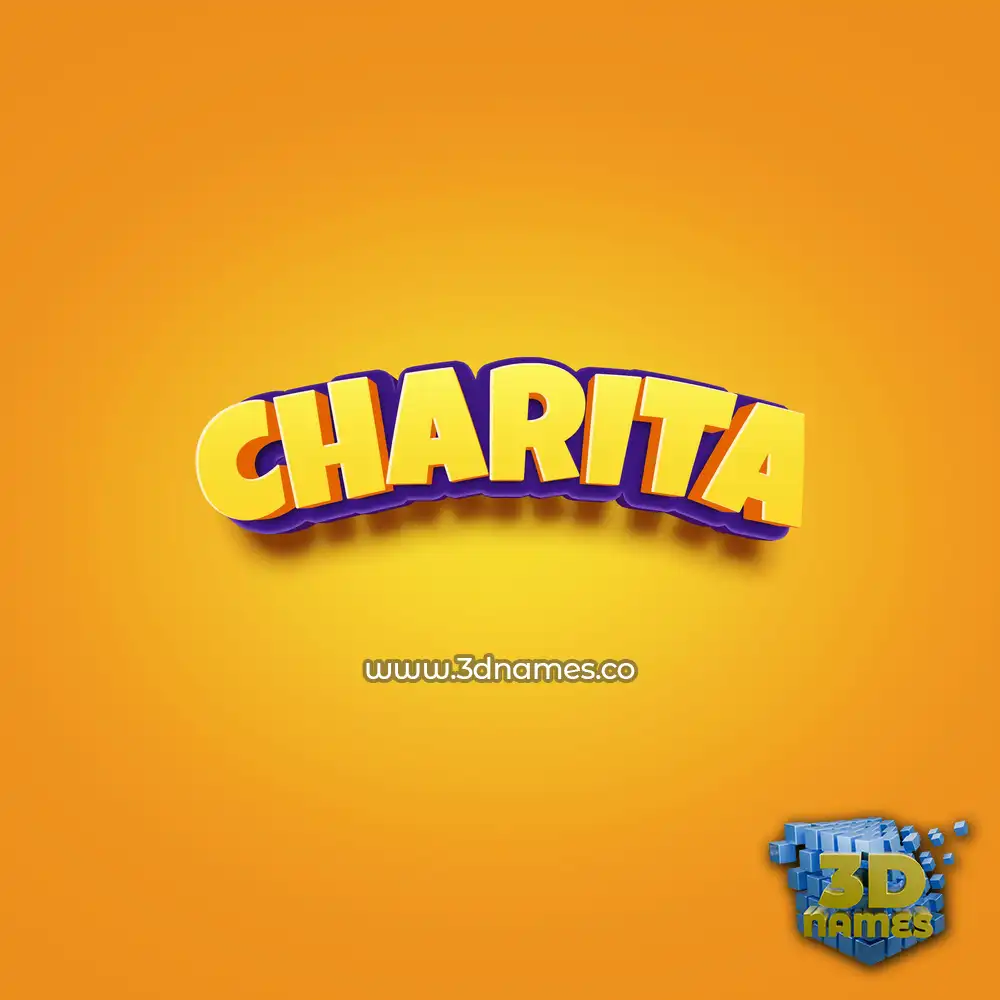 charita in Orange Toon style - 3D name wallpaper