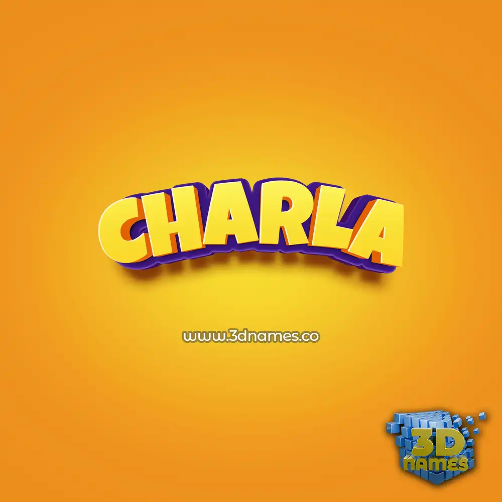 charla in Orange Toon style - 3D name wallpaper