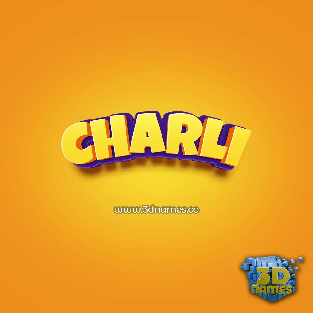 charli in Orange Toon style - 3D name wallpaper