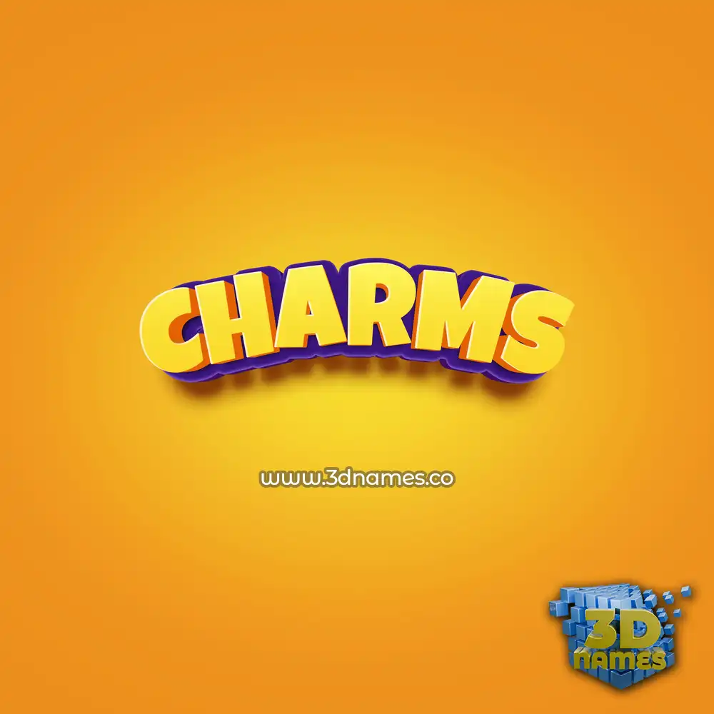 charms in Orange Toon style - 3D name wallpaper