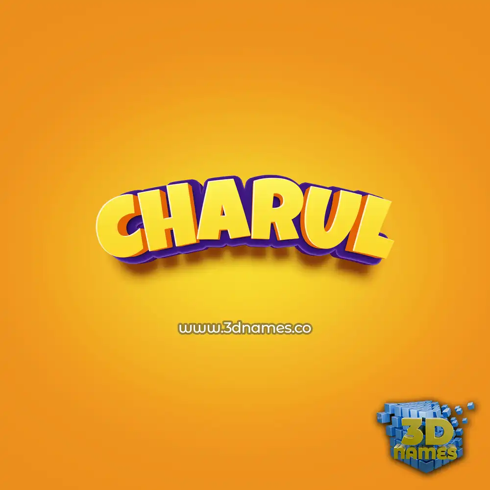 charul in Orange Toon style - 3D name wallpaper