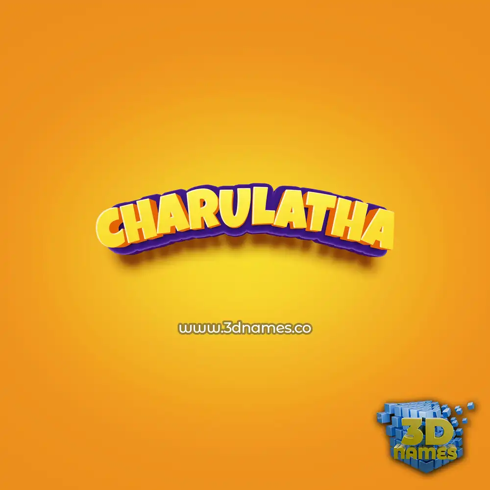 charulatha in Orange Toon style - 3D name wallpaper