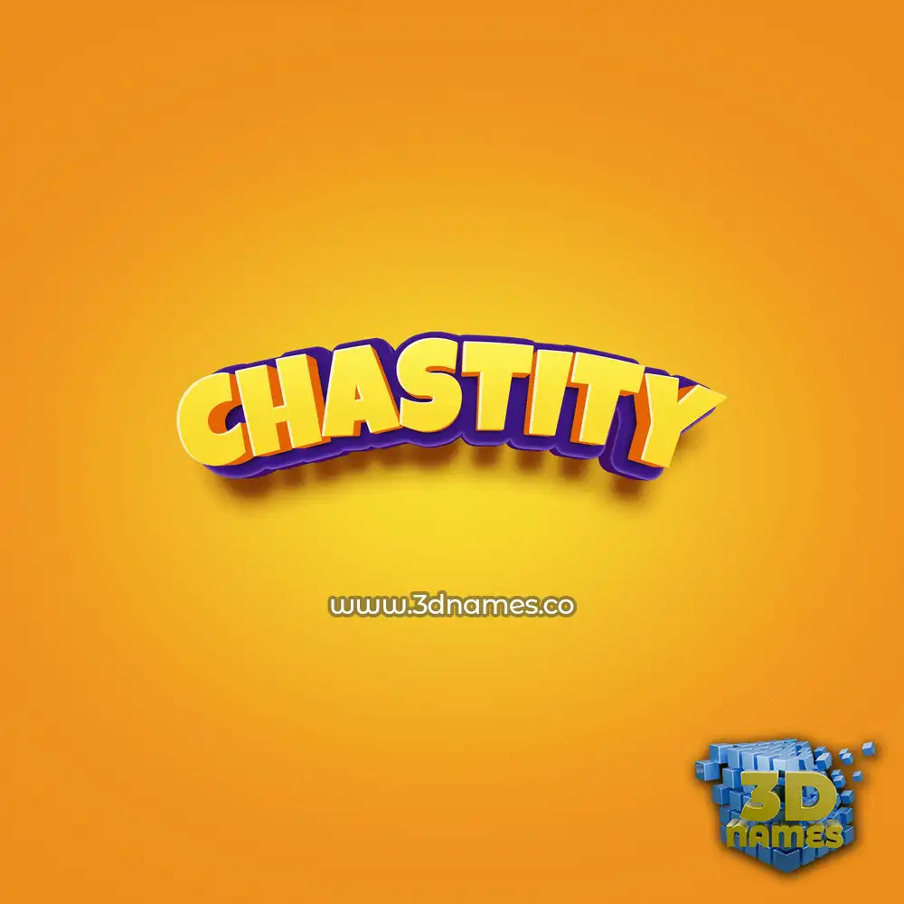 chastity in Orange Toon style - 3D name wallpaper