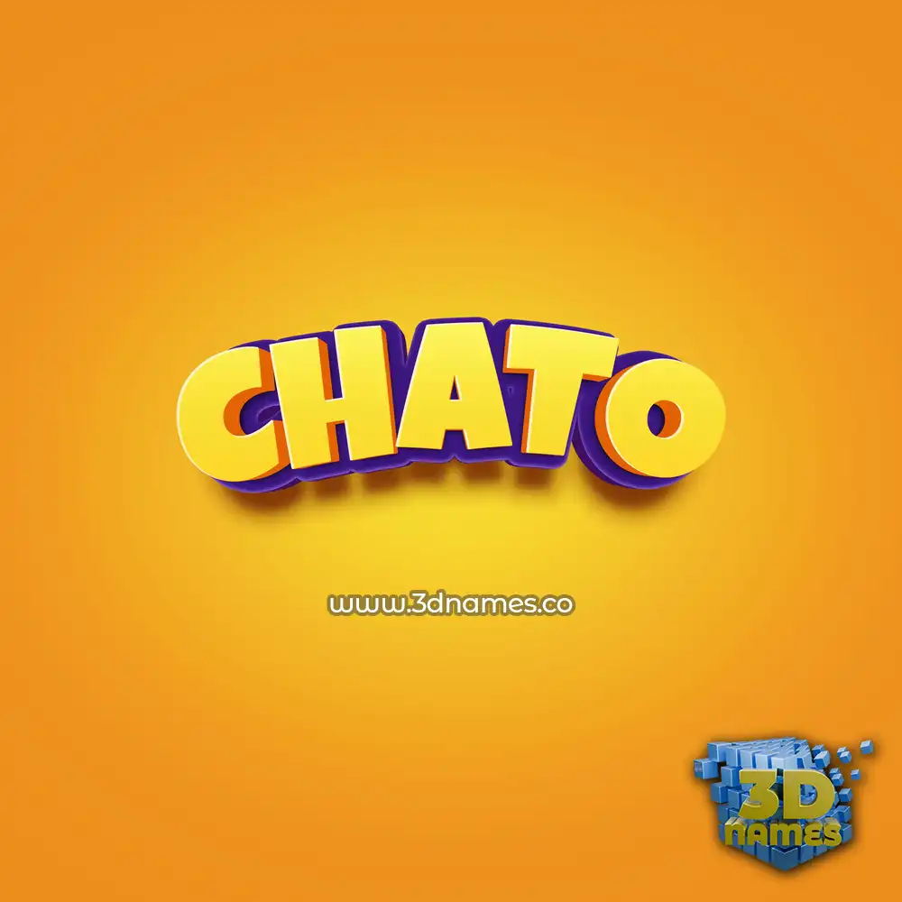 chato in Orange Toon style - 3D name wallpaper