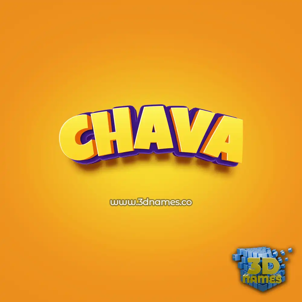 chava in Orange Toon style - 3D name wallpaper