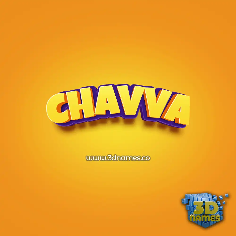 chavva in Orange Toon style - 3D name wallpaper