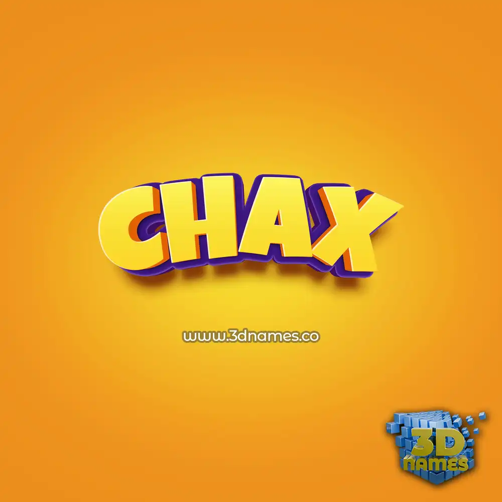 chax in Orange Toon style - 3D name wallpaper