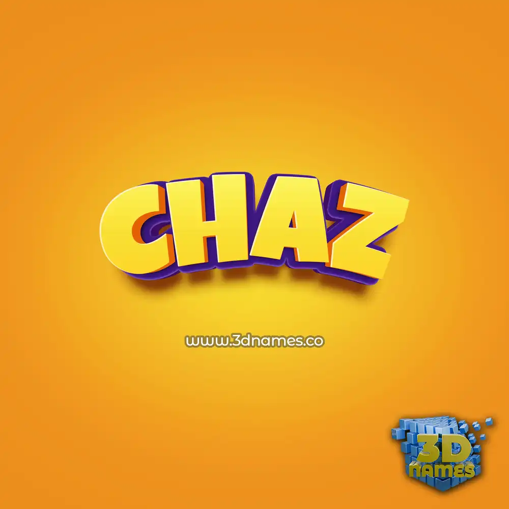 chaz in Orange Toon style - 3D name wallpaper