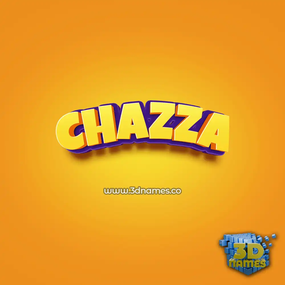 chazza in Orange Toon style - 3D name wallpaper