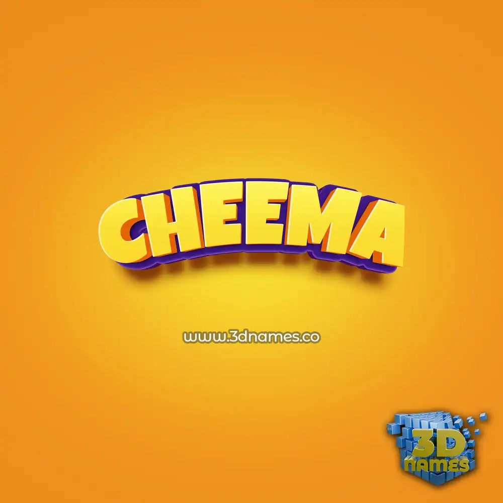cheema in Orange Toon style - 3D name wallpaper