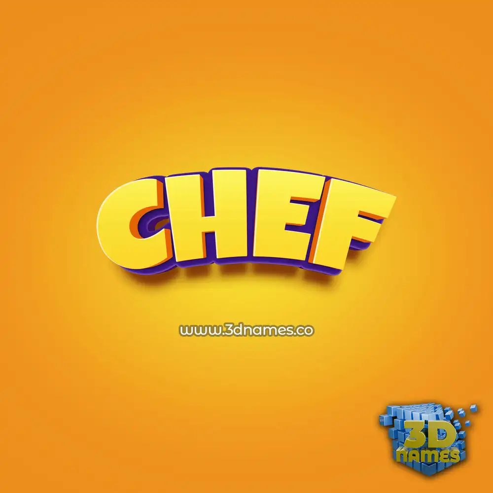 chef in Orange Toon style - 3D name wallpaper