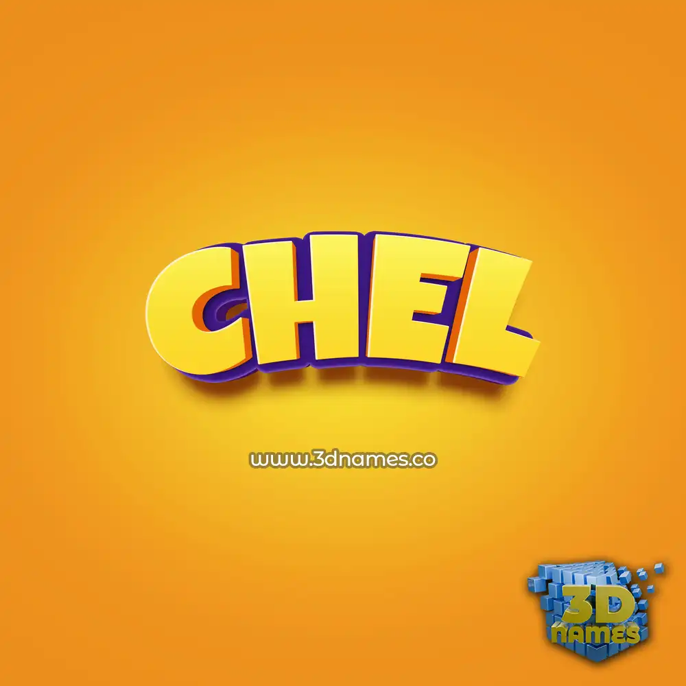 chel in Orange Toon style - 3D name wallpaper
